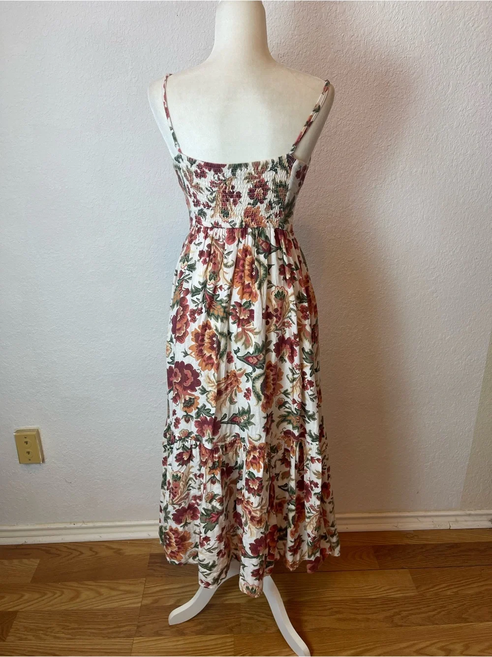 Abercrombie & Fitch Linen-Blend Floral Button-Through Maxi Dress size S
